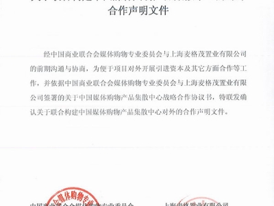 中国媒购产品集散中心授权文件